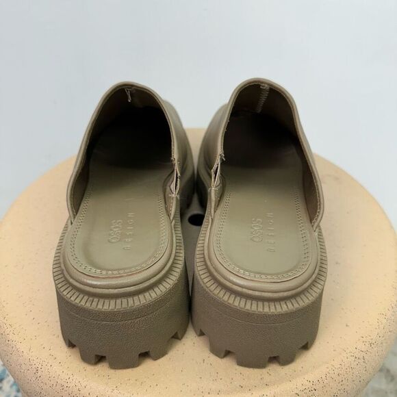 ASOS Design Women’s Marvin Chunky Flat Mules in Khaki Tan - Picture 5 of 10